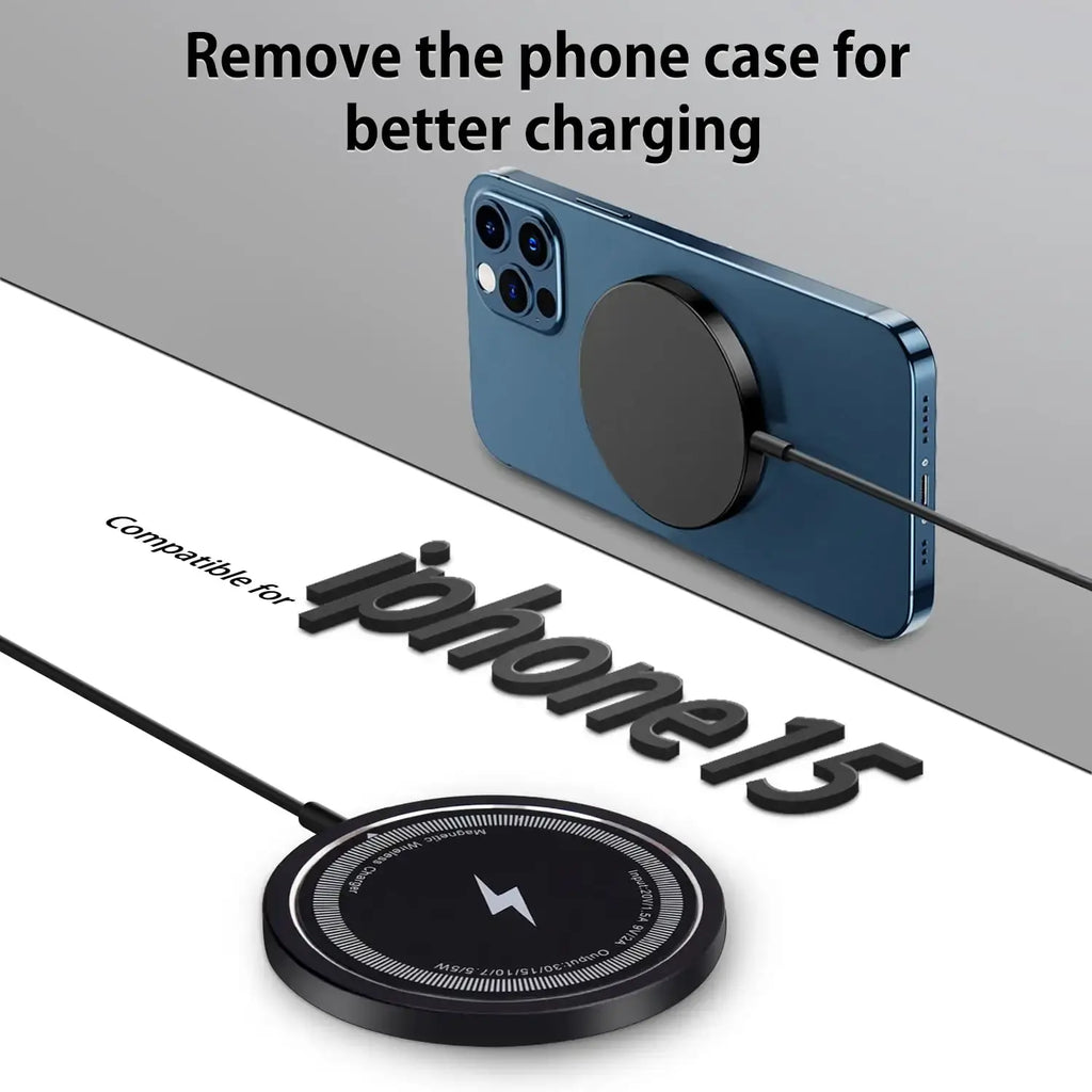 Încărcător wireless magnetic Air M1 – 15W, USB-C & A hibrid