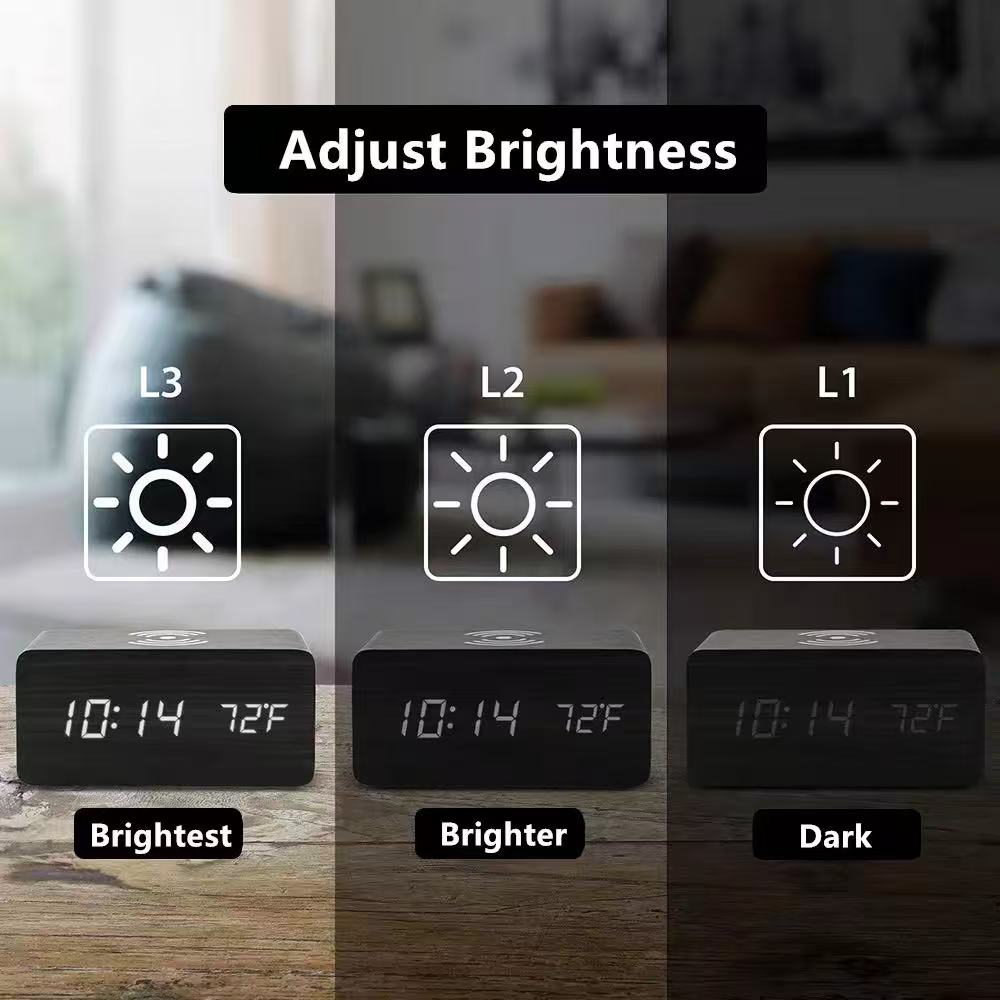 Încărcător wireless Natur AC 10W cu interfață LED digitală